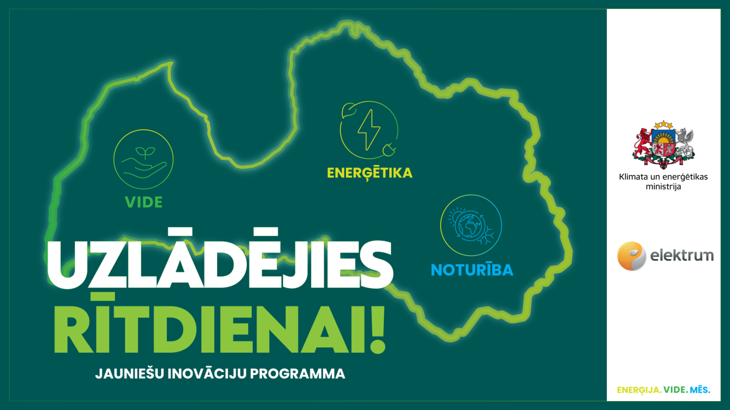 Jauniešu inovāciju programmas "Uzlādējies rītdienai" plakāts